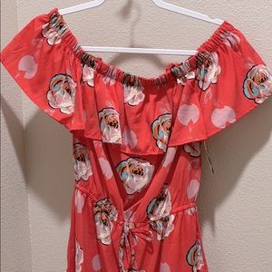 Coral floral summer dress